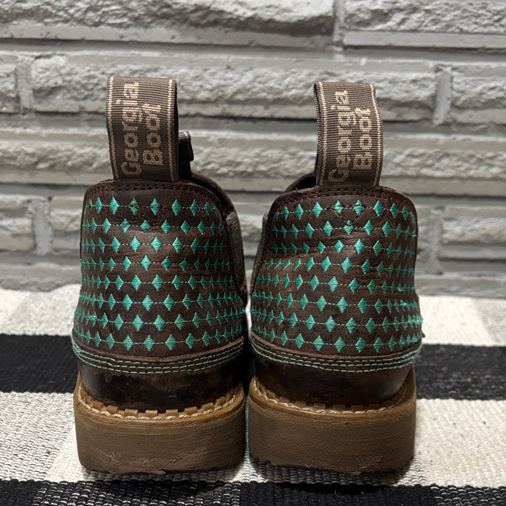Georgia Boot Women’s Brown and Teal Romeo’s - Picture 4 of 8
